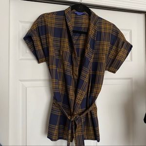 Pendleton Wrap Shirt Top Wool Plaid